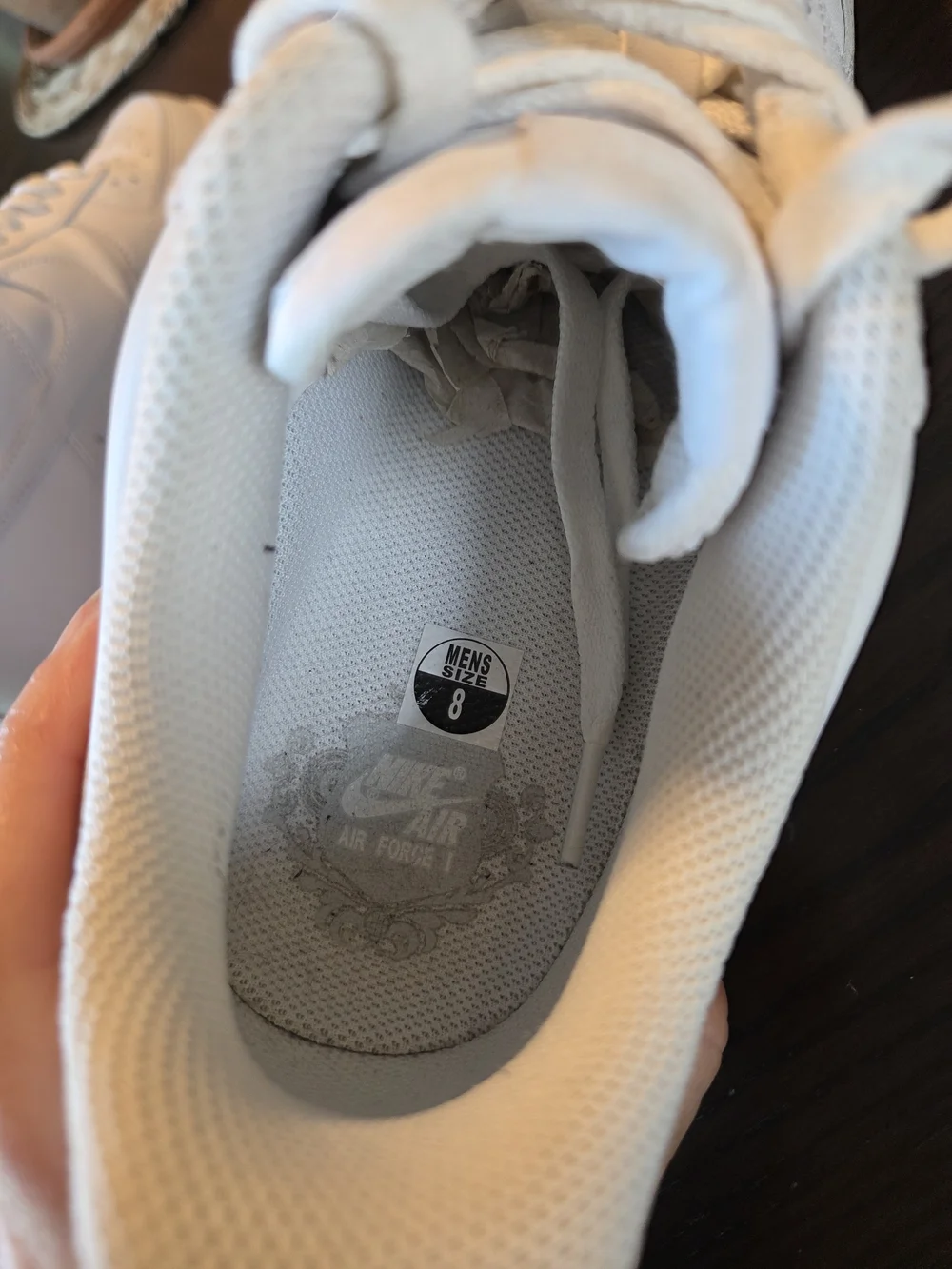 Nike Air Force 1 07 Low Triple White Mens Size 8 Sneaker Like New NO CREASES